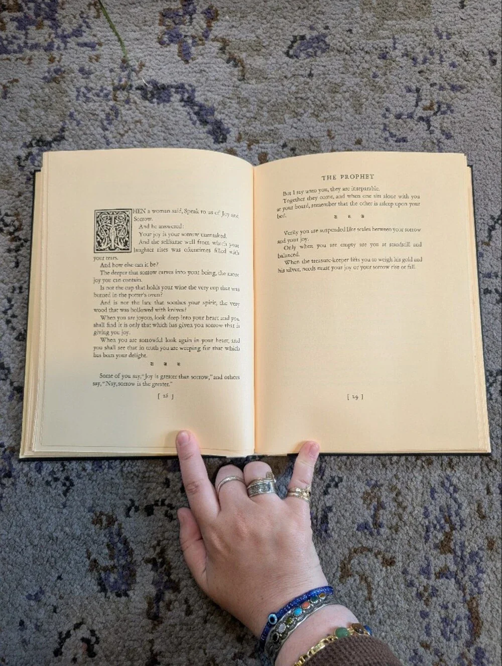The Prophet Kahlil Gibran Vintage Book 1971 Hardcover Slipcover